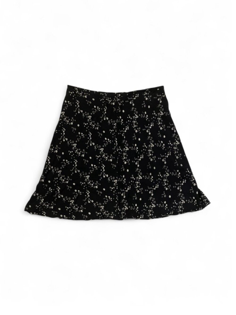 Vintage 90s Gap Skirt Floral Girly Mini Skirts, Black with Flowers, Coquette, 8